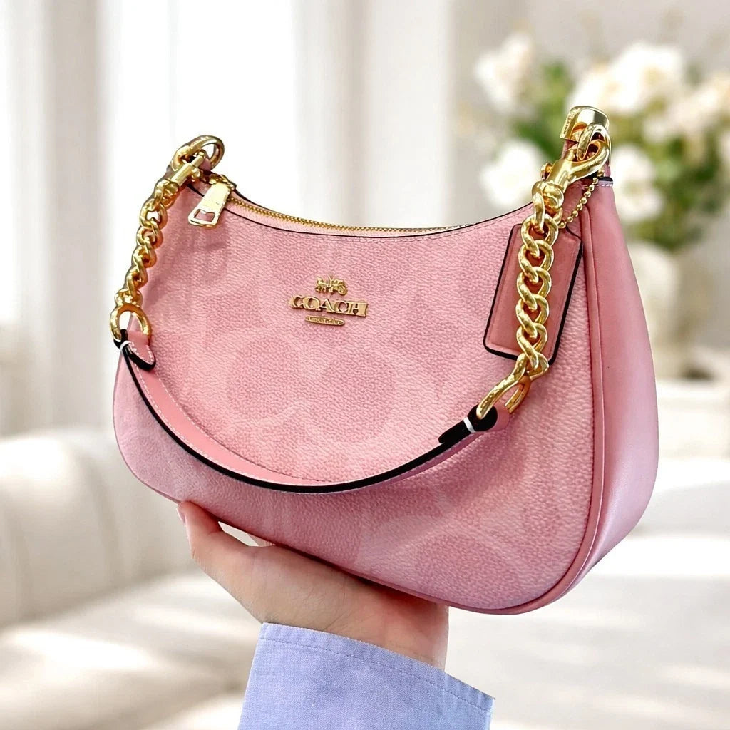 COACH Teri Shoulder Bag CAL51 Pink Signature Canvas