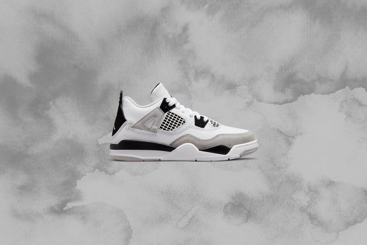 Air Jordan 4 Retro (PS) - White/Black/Neutral Grey