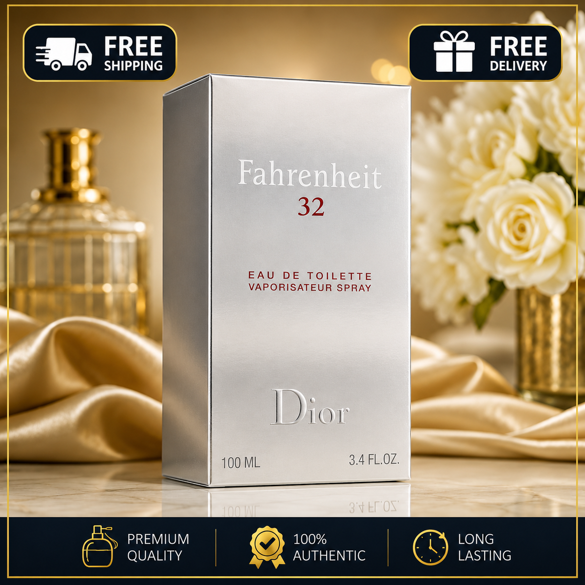 Dior Fahrenheit 32 Eau de Toilette Spray for Men, 3.4 oz / 100 ml