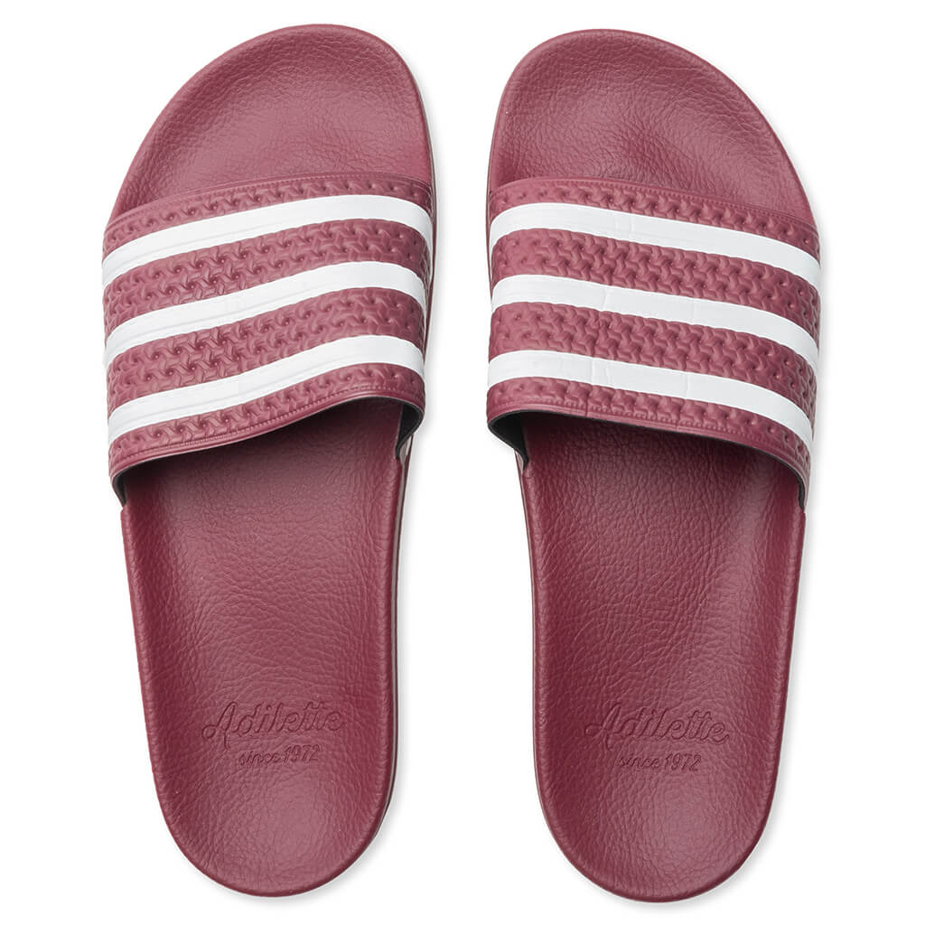 Adilette Slides - Quiet Crimson