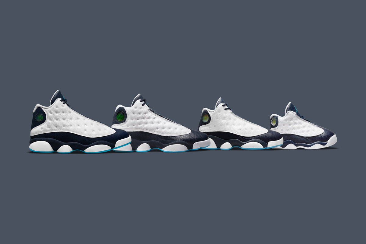 Air Jordan 13 Retro 'Obsidian' - White/Dark Powder Blue