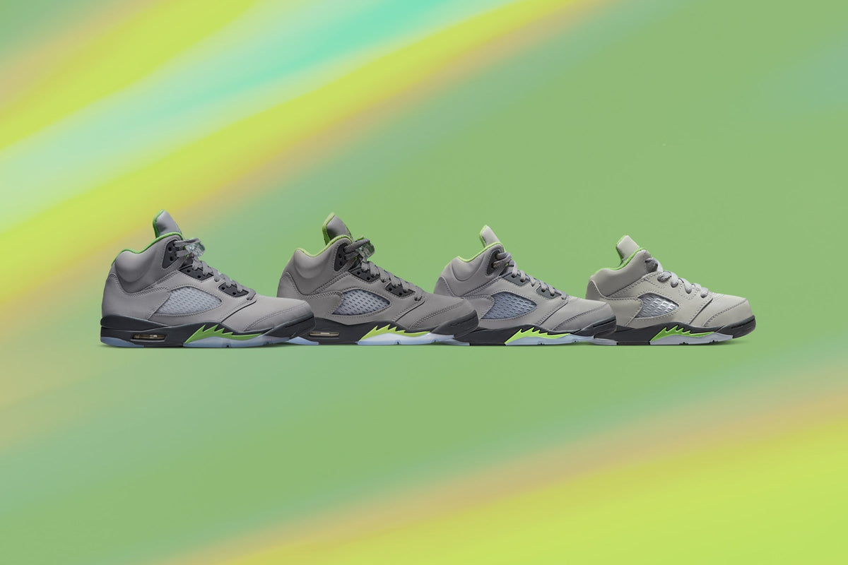 Air Jordan 5 Retro (GS) 'Green Bean' - Silver/Flint Grey