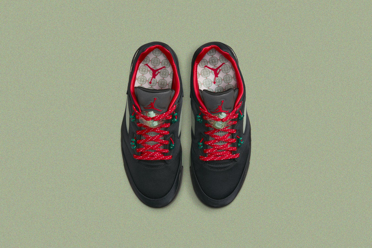 Air Jordan 5 Retro Low SP x CLOT - Black/Classic Jade/Fire Red