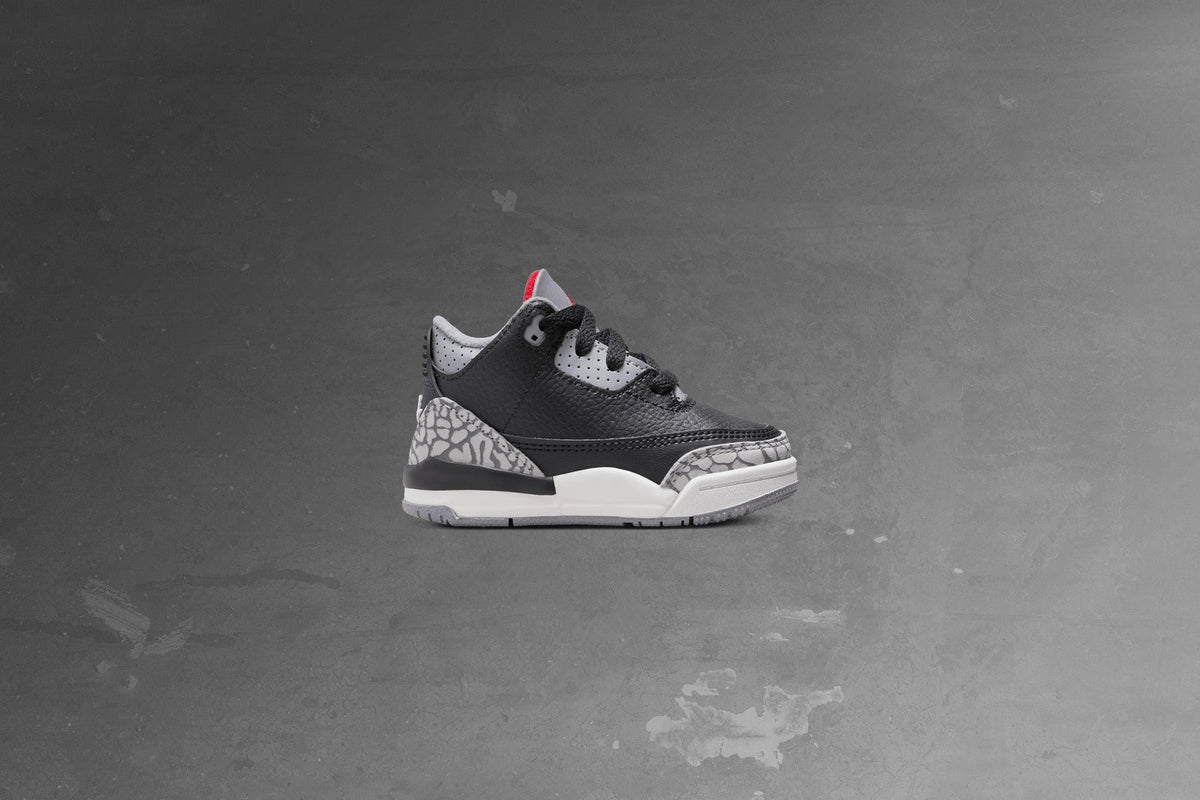 Air Jordan 3 Retro (TD) 'Black Cement' - Black/Fire Red/Cement Grey/Summit White