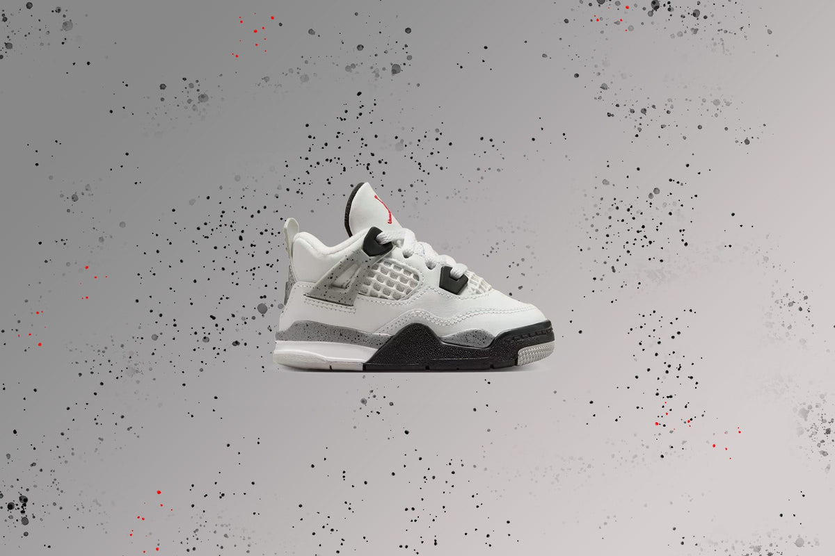 Air Jordan 4 Retro OG 'White Cement' (TD) - Summit White/Fire Red/Cement Grey/Black