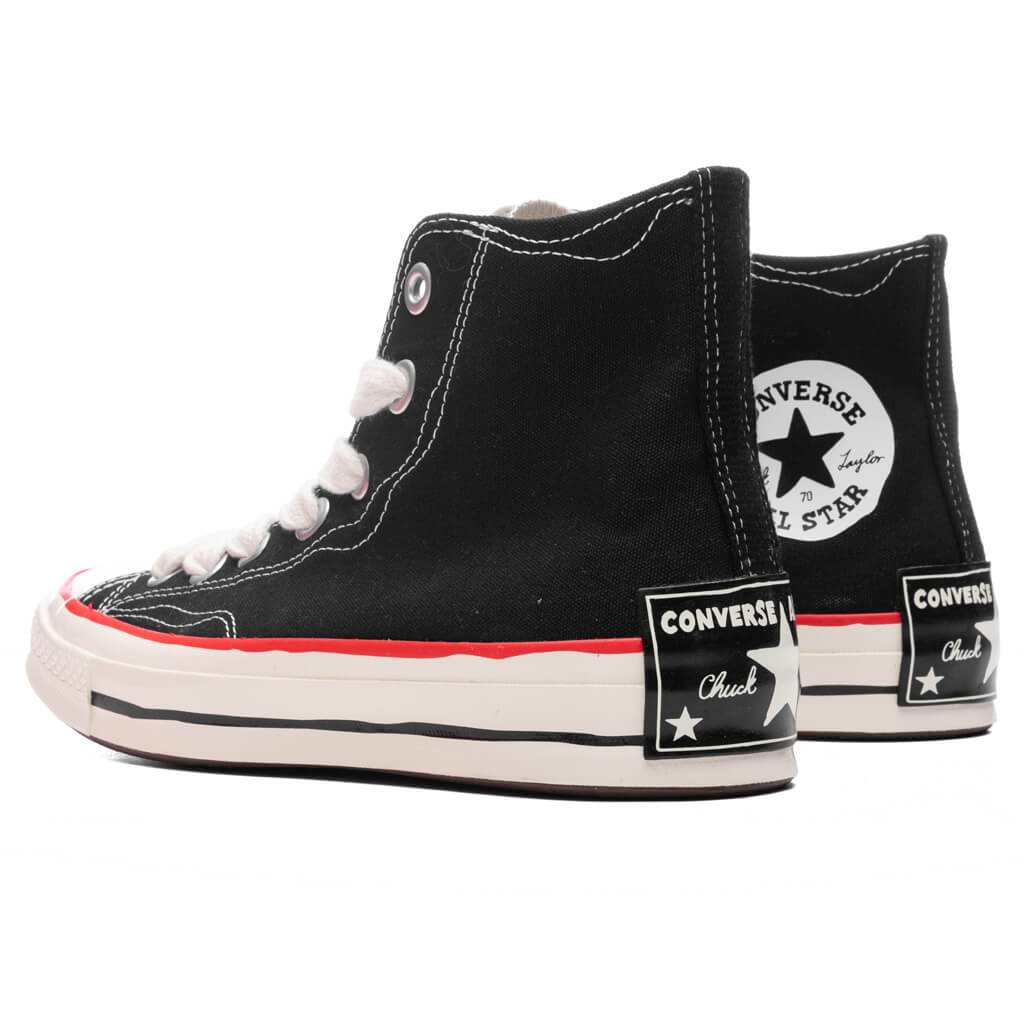 Chuck 70 Hi Sketch - Black/White/Red