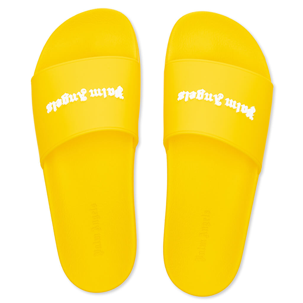 Classic Logo Pool Slider - Yellow Fluorescent