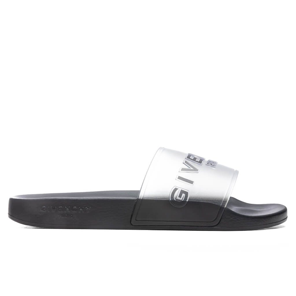 Slide Flat Sandals - White/Black