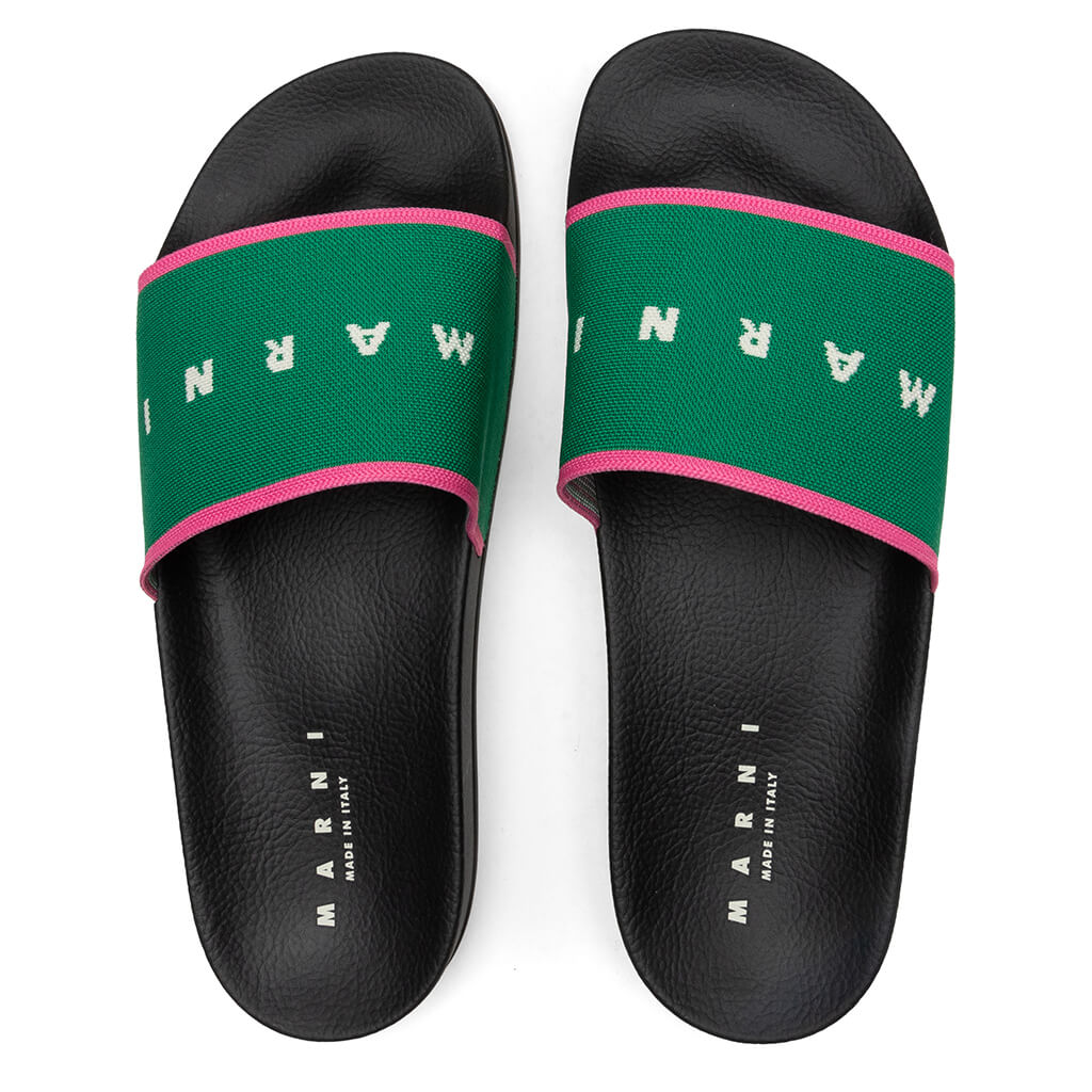 Rubber Slide - Garden Green/Fuchsia/Silk White