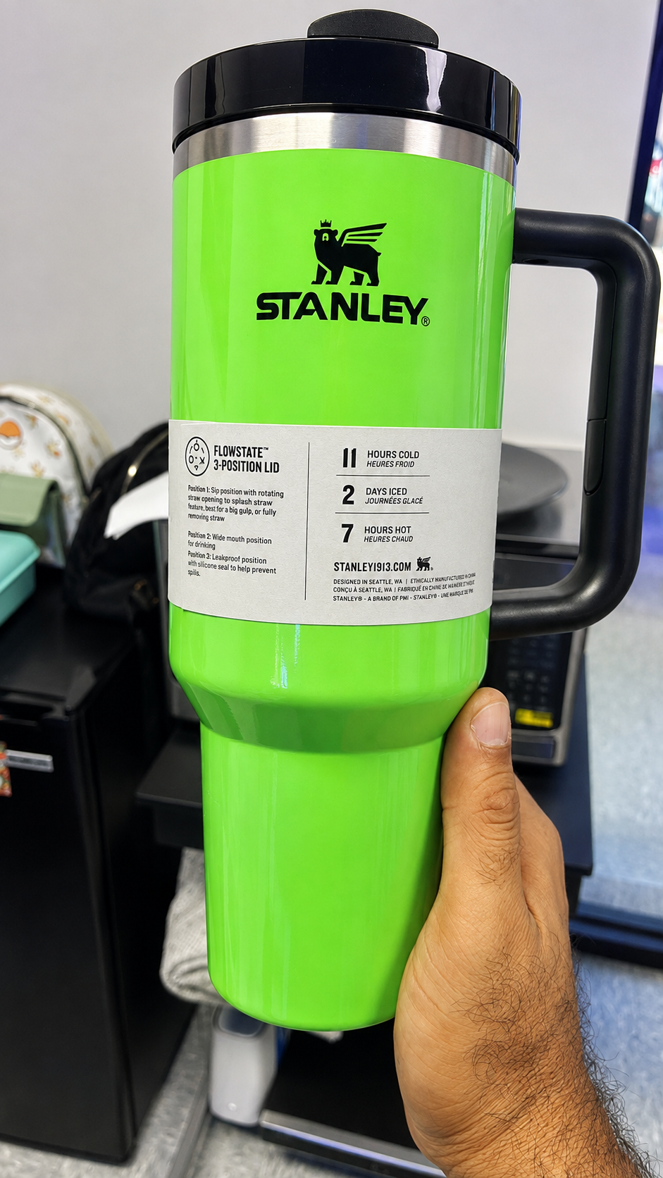 Stanley Quencher H2.0 FlowState™ Tumbler – 40 oz / 1.18 L – Neon Green