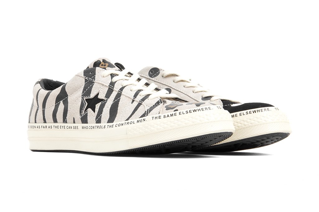 Converse x Brain Dead One Star Ox - Egret/Black/Multi