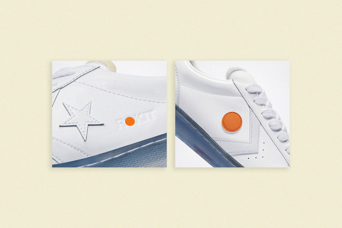 Converse x Rokit Pro Leather Ox "Orange Pop" - White/Optical White