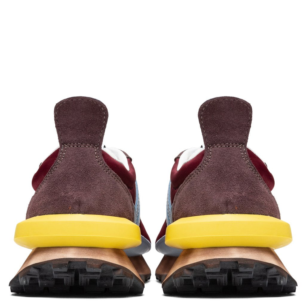 Nylon Running Sneaker - Burgundy/Light Blue
