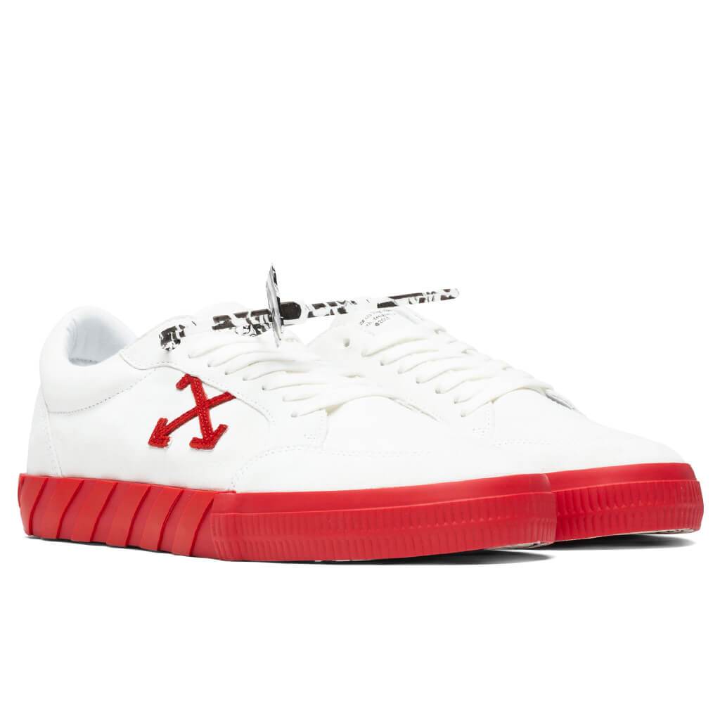 Low Vulcanized Suede Leather - White/Red