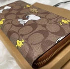 COACH x PEANUTS Snoopy Woodstock Long Wallet CE705 | Khaki