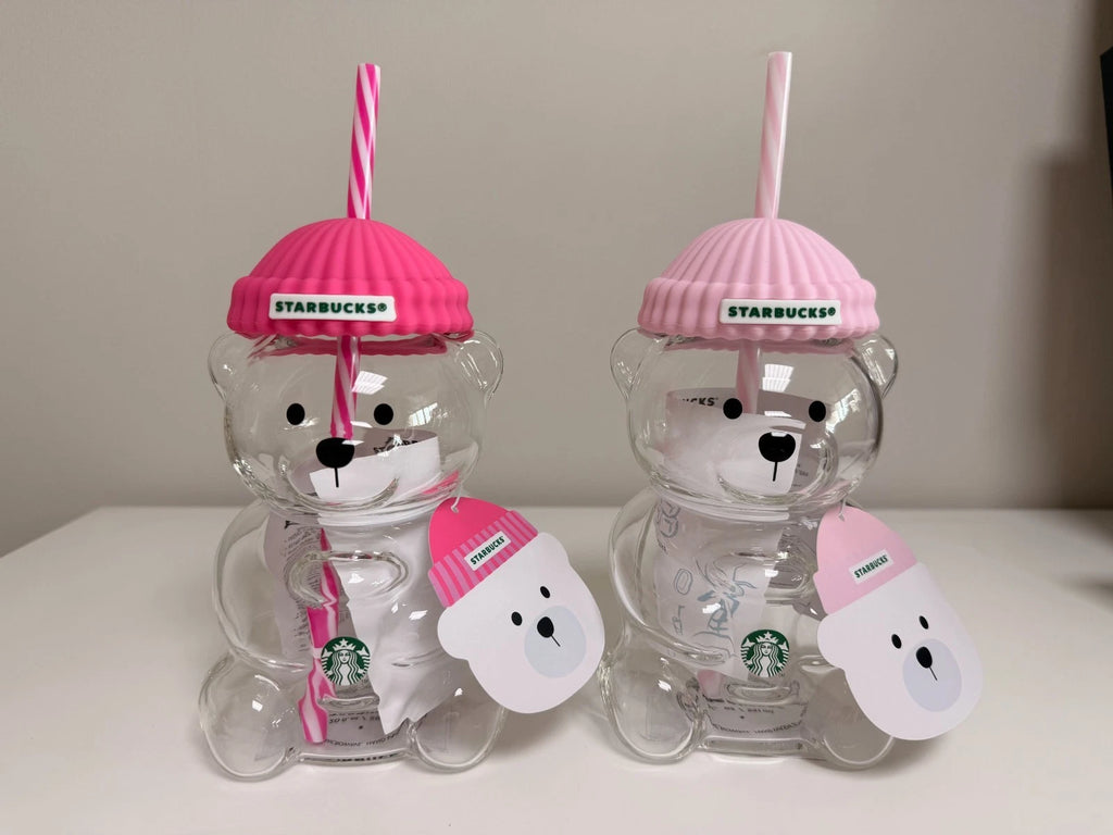 Starbucks Korea Bearista Bear Glass Cold Cup 591ml 20oz Pink